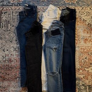 Madewell Maternity Skinny Jeans in Black, White, and Blue